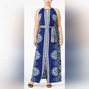 NWT INC International Concepts Navy and White Maxi Dress...PETITE-SIZE:PL